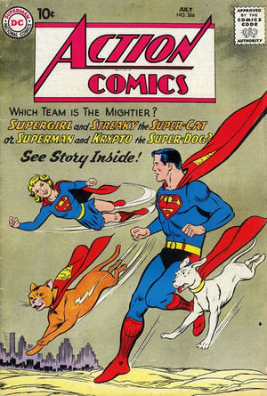 Supergirl, Superman, Streaky et Krypto