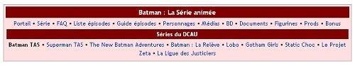 Exemple de mini-portail (ici celui que l'on retrouve en bas des pages consacrées à Batman TAS).