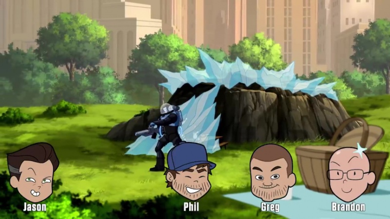 Image:Young Justice Enhanced - Le Jour de l'indépendance avec Jason Spisak, Phil Bourassa, Brandon Vietti et Greg Weisman.jpg